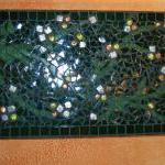 Ooak ... Asian Flower Mosaic Tile, Stained Glass..