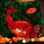 Gourmet Fish 2 Mosaic Tile, Stained Glass Ocean,..