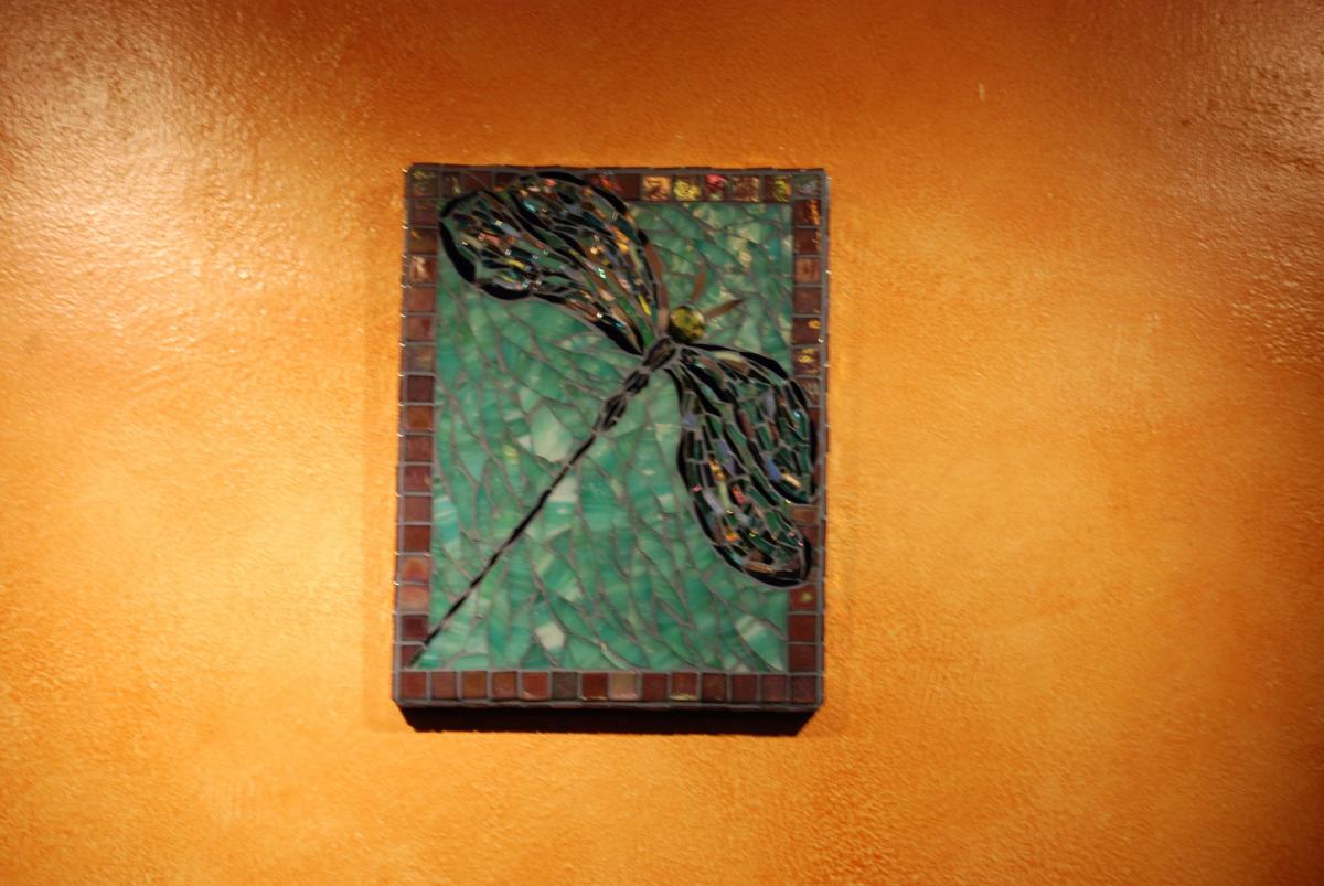Ooak Custom Dragonfly Mosaic Art, Stained Glass