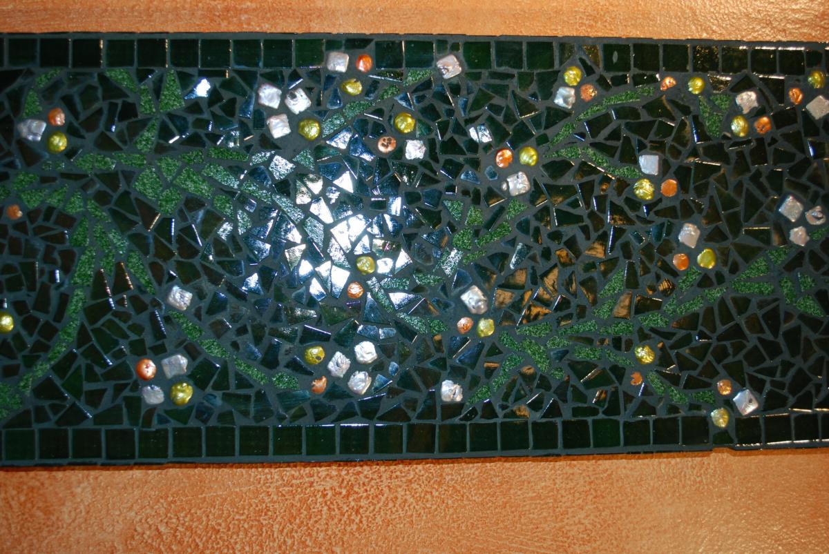 Ooak ... Asian Flower Mosaic Tile, Stained Glass Art Home Decor, Wedding, Birthday, Anniversary Gift