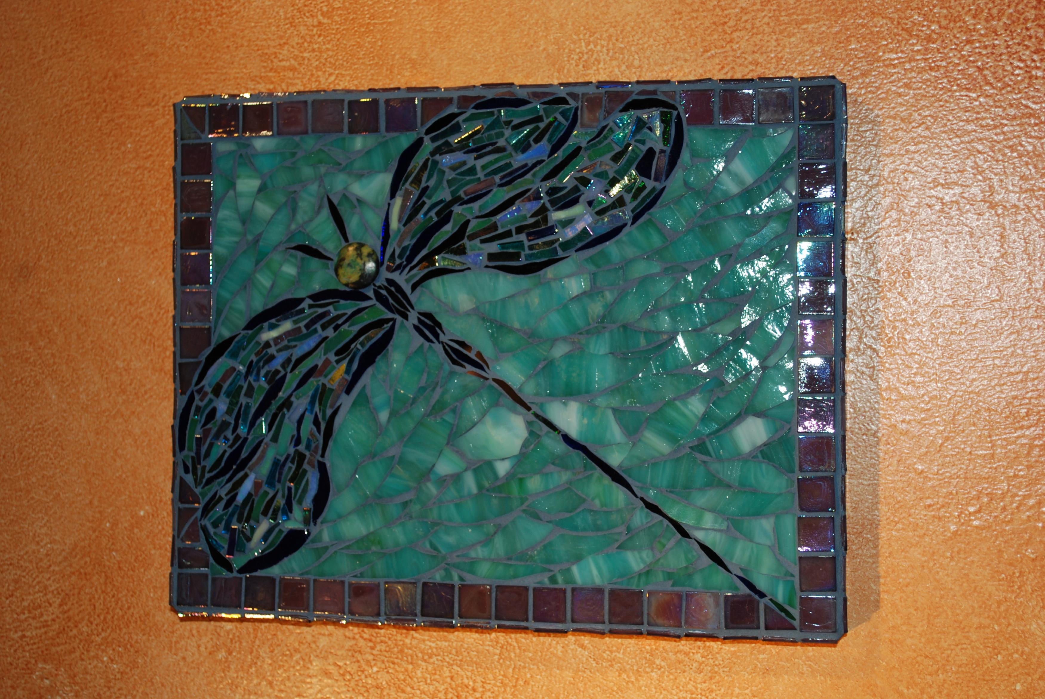 OOAK Custom Dragonfly Mosaic Art, Stained Glass on Luulla